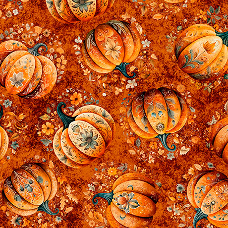 Harvest Hollow - Tossed Pumpkins, Burnt Orange - 31985-O