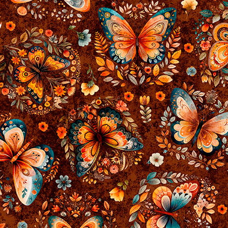 Harvest Hollow - Butterflies, Burnt Umber - 31986-A