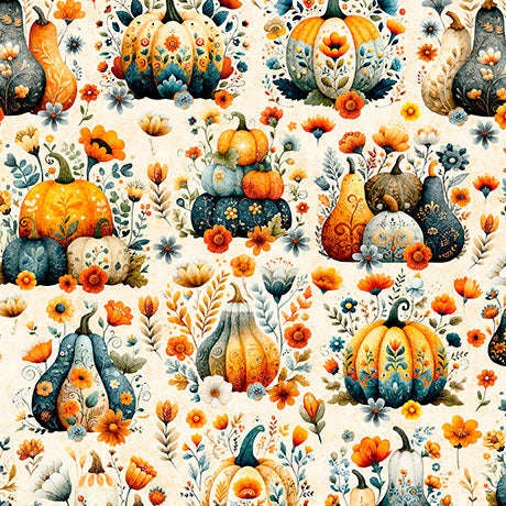 Harvest Hollow - Pumpkin Patch, Cream - 31989-E