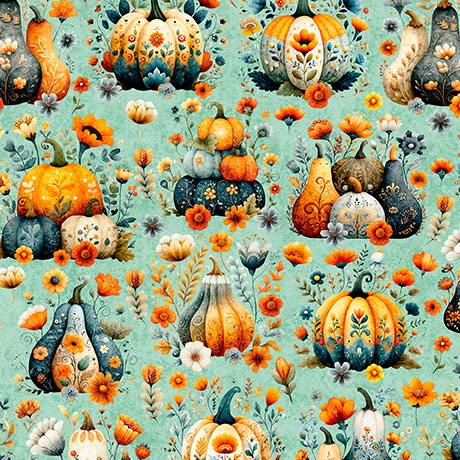 Harvest Hollow - Pumpkin Patch, Dusty Aqua - 31989-Q