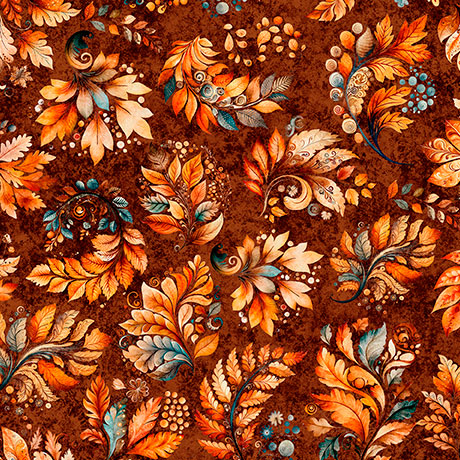 Harvest Hollow - Fall Leaves, Burnt Umber - 31990-A
