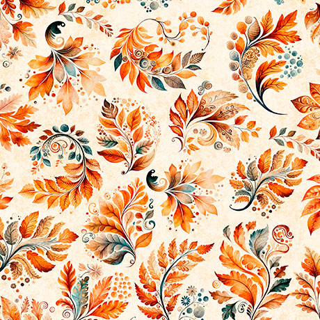 Harvest Hollow - Fall Leaves, Cream - 31990-E