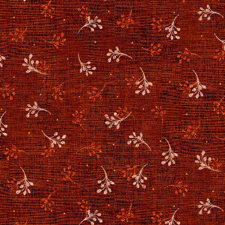 Autumn Stitches - Sprigs, Brick - 32035-M