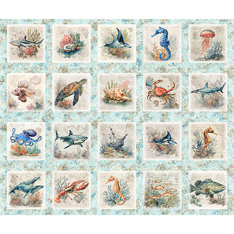 Panel 609 - Sea Creatures Picture Patches, Lt. Aqua