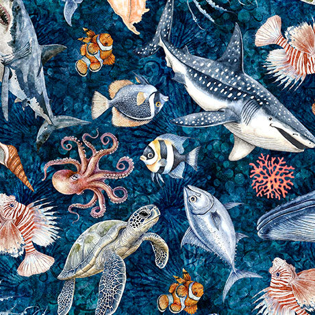 Nauticus - Sea Creatures, Dk. Navy - 32053-N