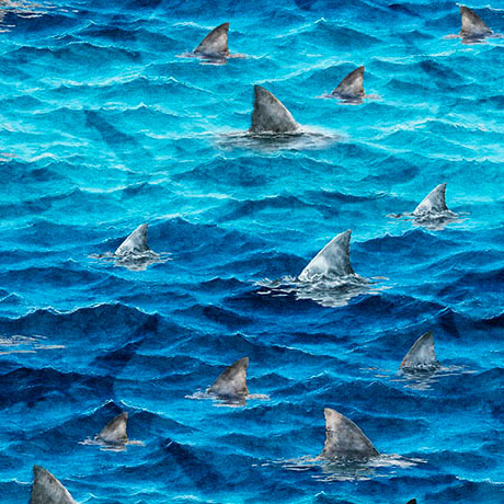 Into the Deep - Shark Fins, Ocean - 32222-B