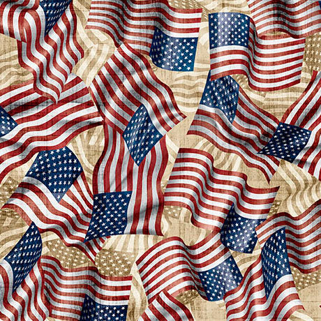 American Heritage - Wavy Flag, Cream - 32299-E