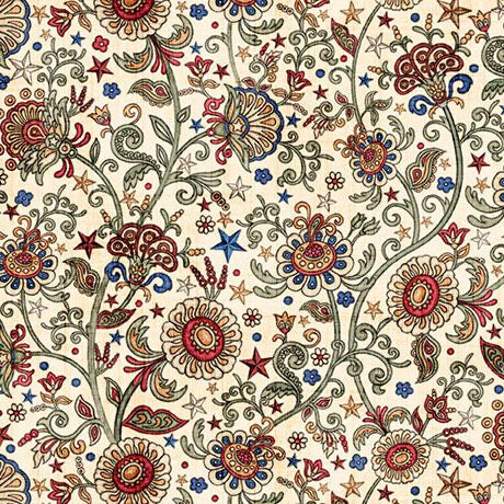 American Heritage - Floral, Cream - 32301-E