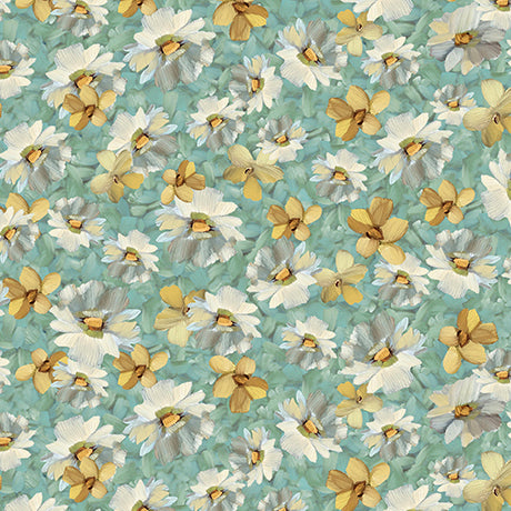 Daisies and the Chickadees - Daisies, Aqua - 32341-Q