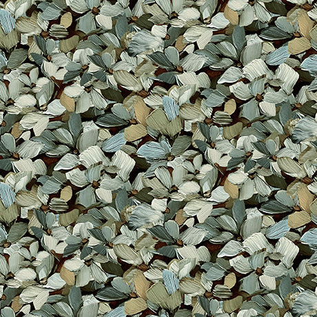 Daisies and the Chickadees - Hydrangea Petals, Black - 32344-J