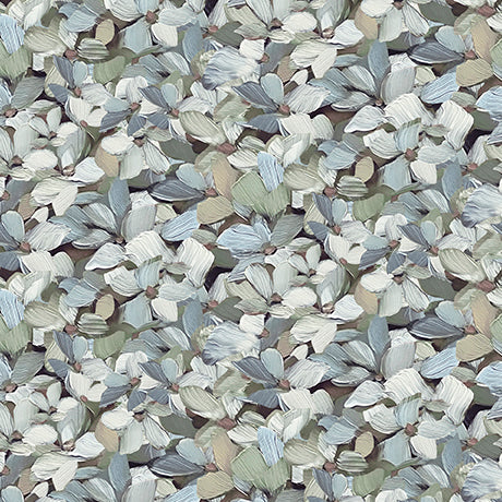 Daisies and the Chickadees - Hydrangea Petals, Gray - 32344-K