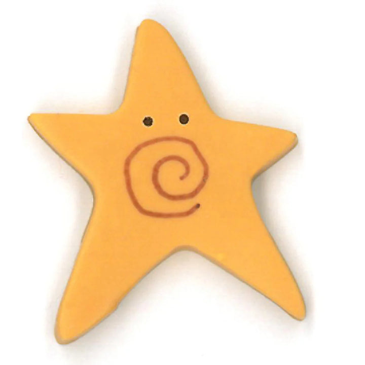 Golden Swirly Star Button Pack of 5