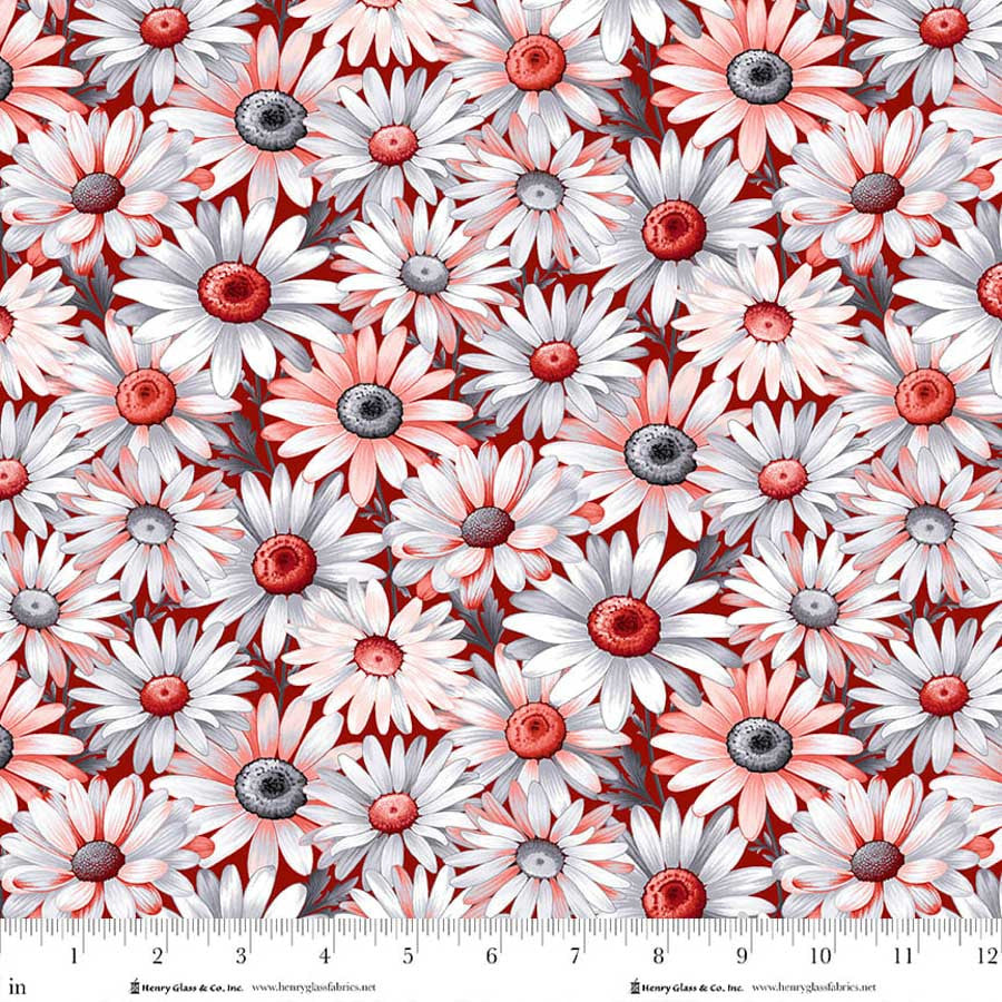 Scarlet's Treasure - Daisies, Red - 3641-88