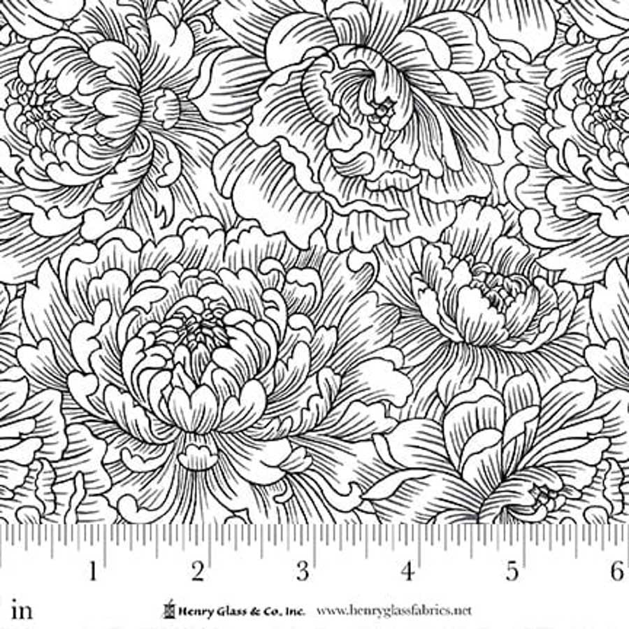 Scarlet's Treasure - Peony Monotone, White Black -  3644-19