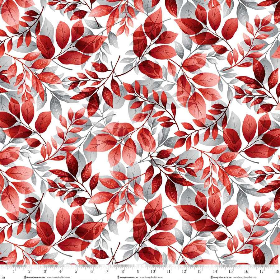 Scarlet's Treasure - Leaves, White Red - 3645-18