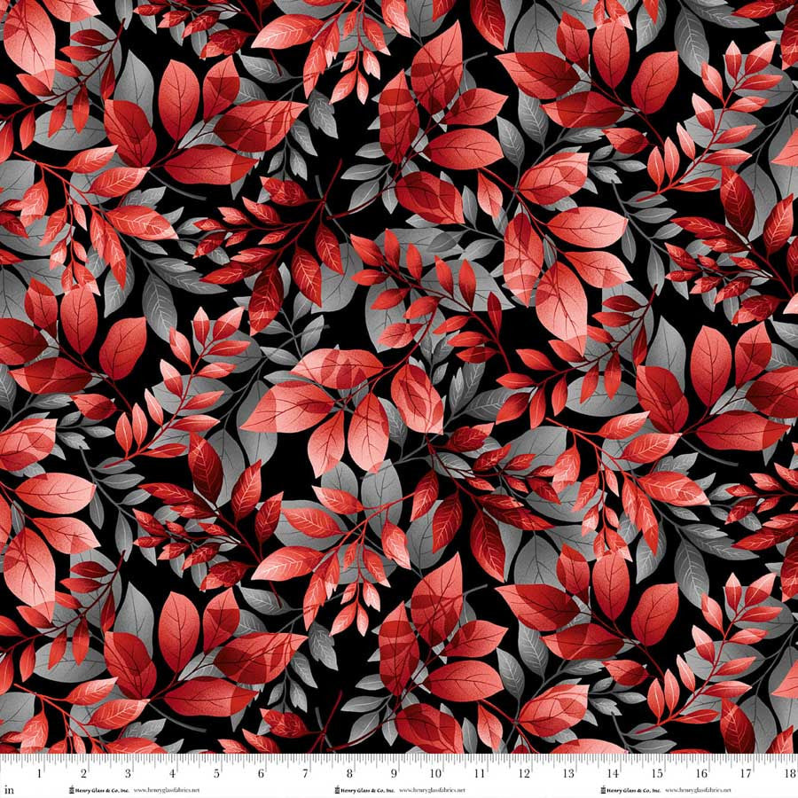 Scarlet's Treasure - Leaves, Black Red - 3645-98