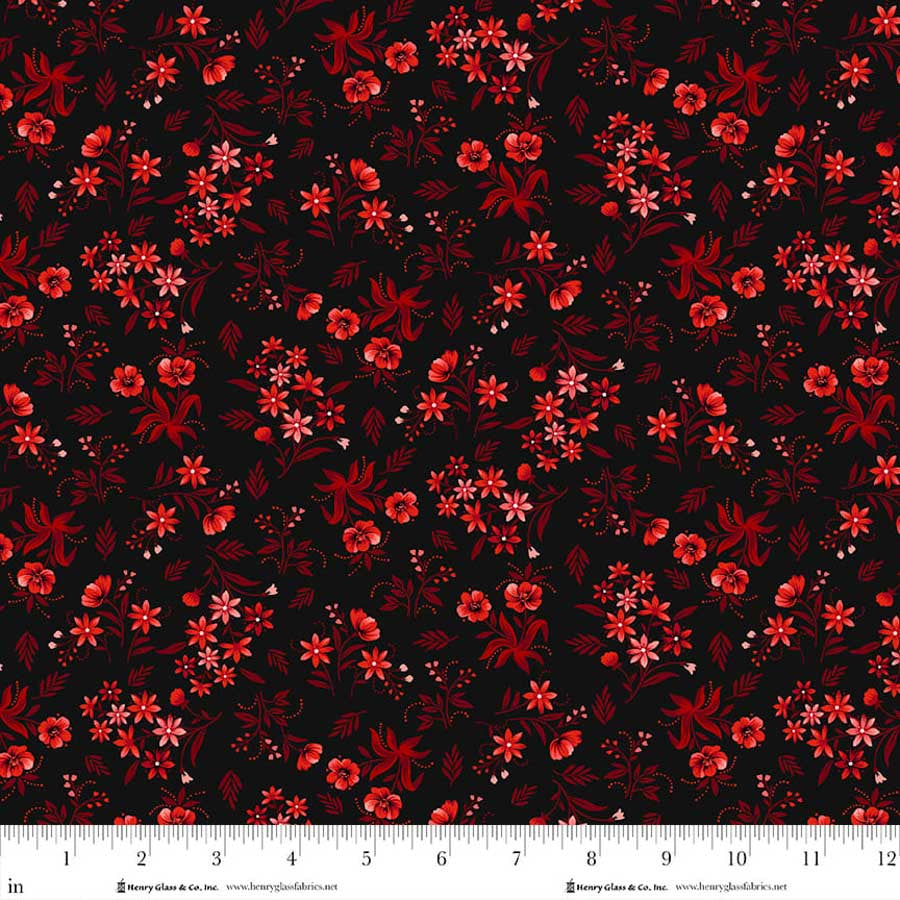 Scarlet's Treasure - Nosegays, Black Red - 3646-98