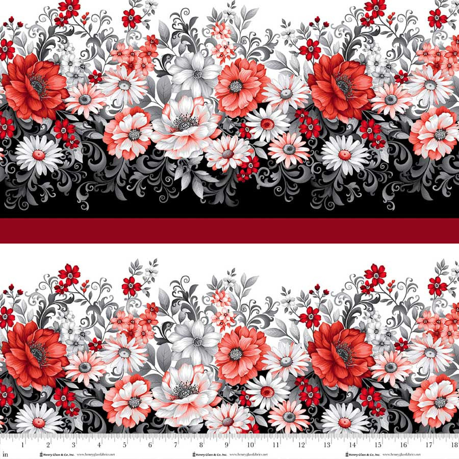 Scarlet's Treasure - Border Stripe, Red White - 3648-81