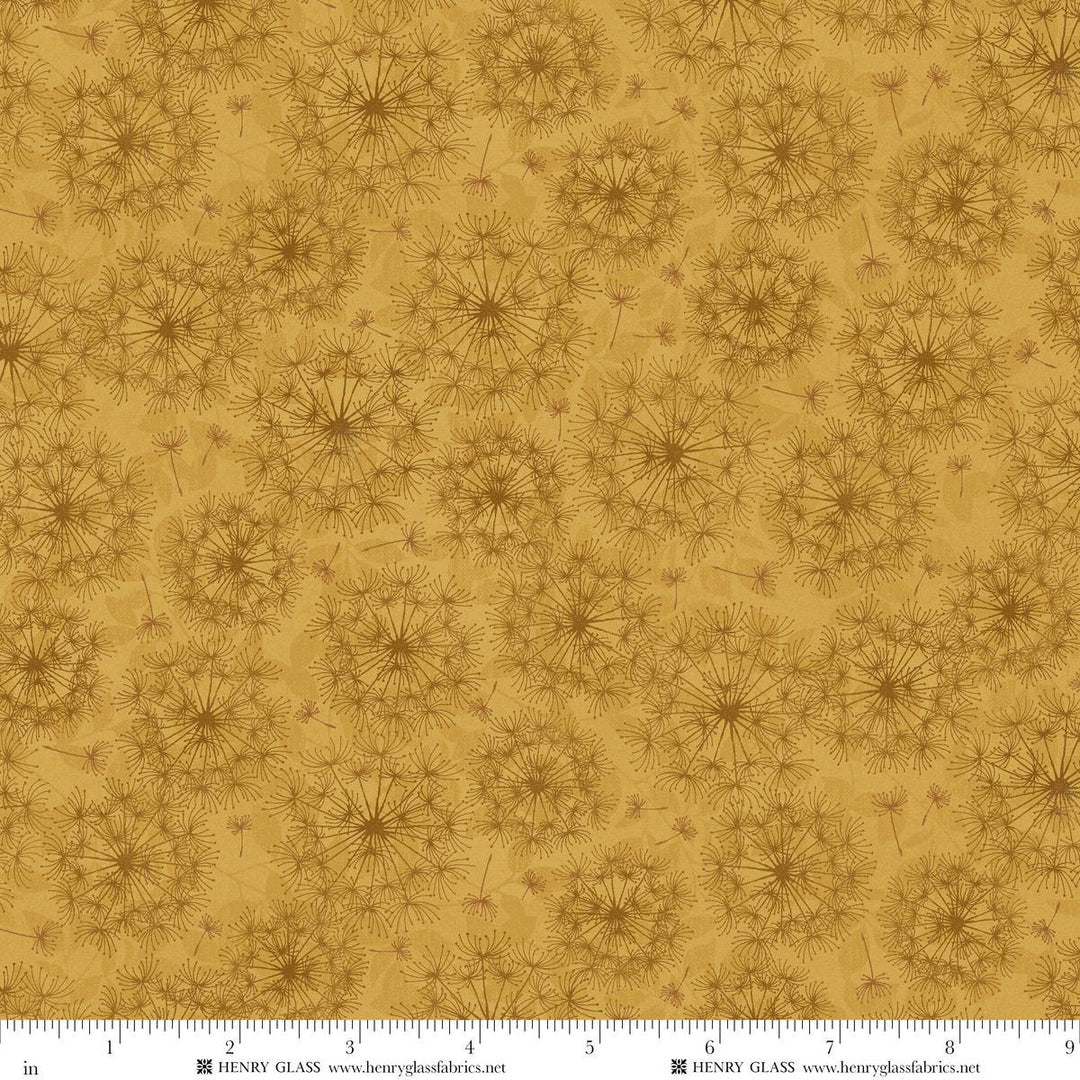 Oak and Berries - Dandelion Monotone, Ochre - 3654-33