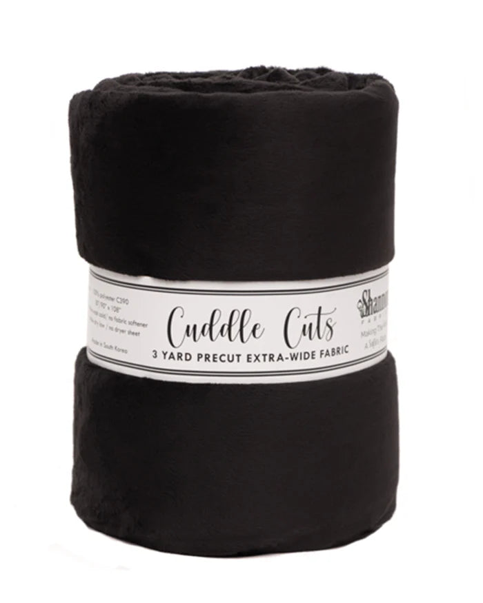 Classic Solid Cuddle - C390, Black - 3yd cut