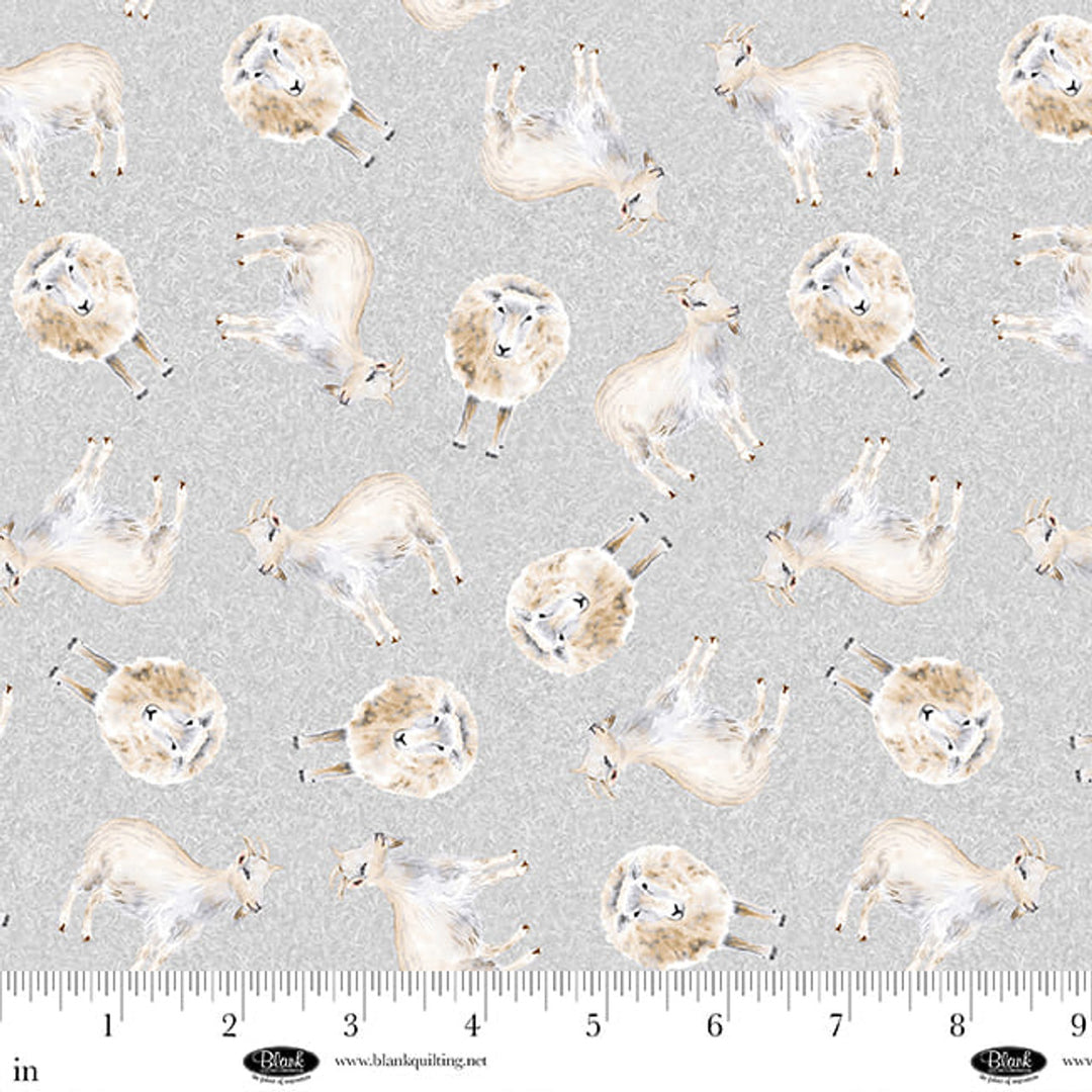Little Seedlings Farm - Farm Animals, Light Grey- 4383-90
