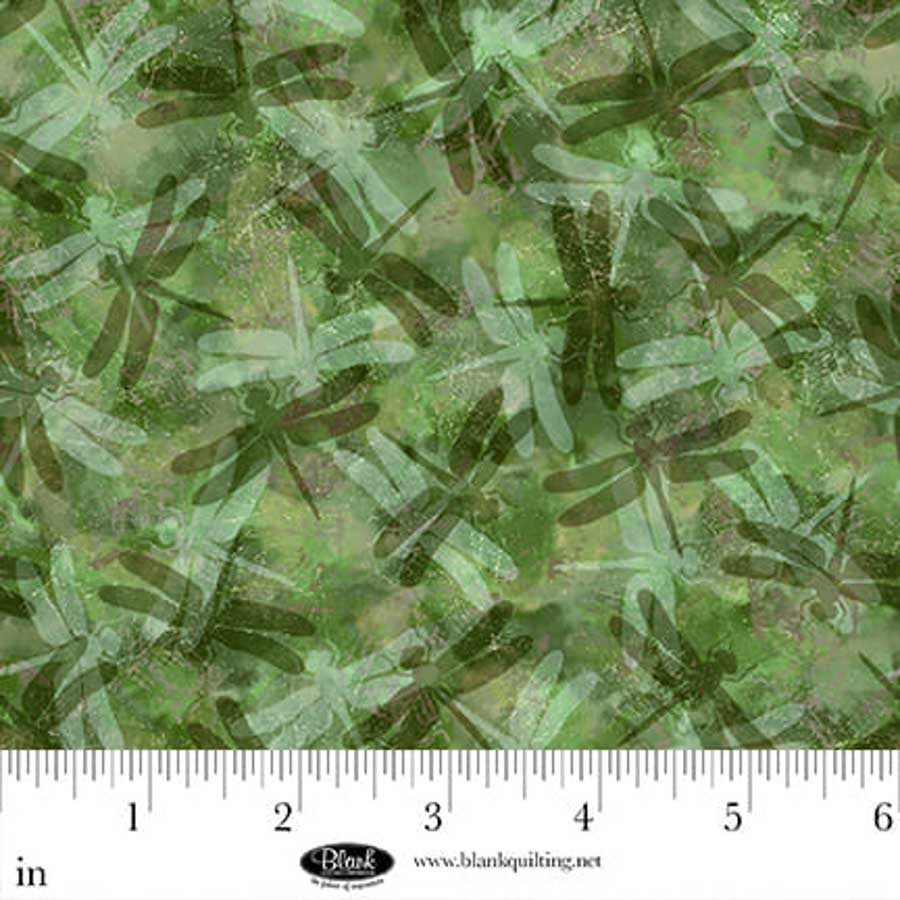 Enchanted Canopy - Dragonfly Collage, Green - 4607-66