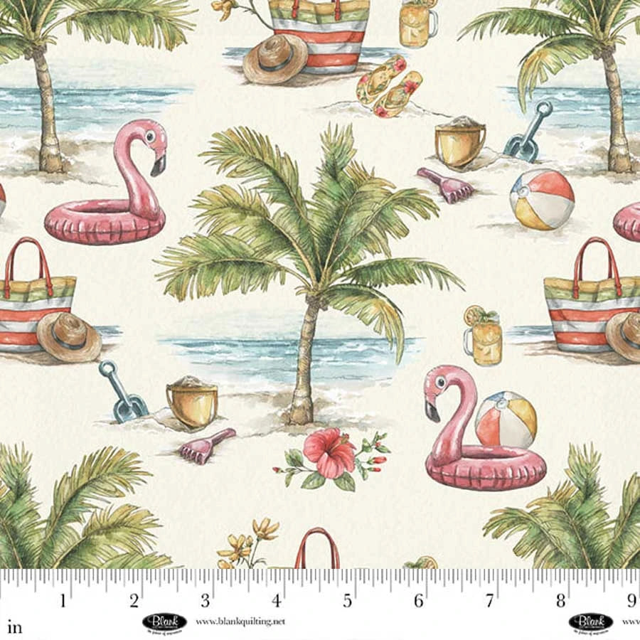 Vintage Summer - Scenic Beach, Ivory - 4637-41