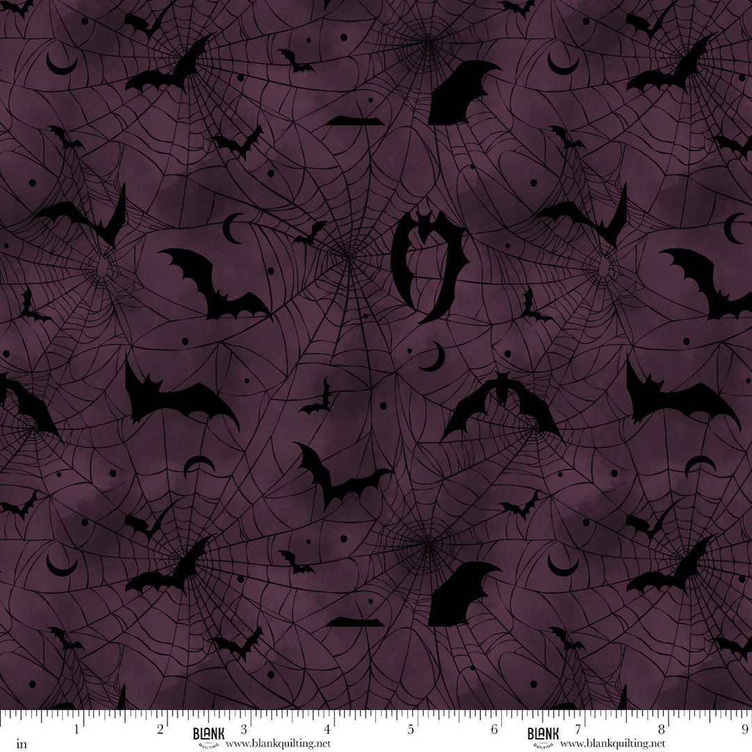 Darkly Enchanted - Spiderweb with Bats, Plum - 4800-55