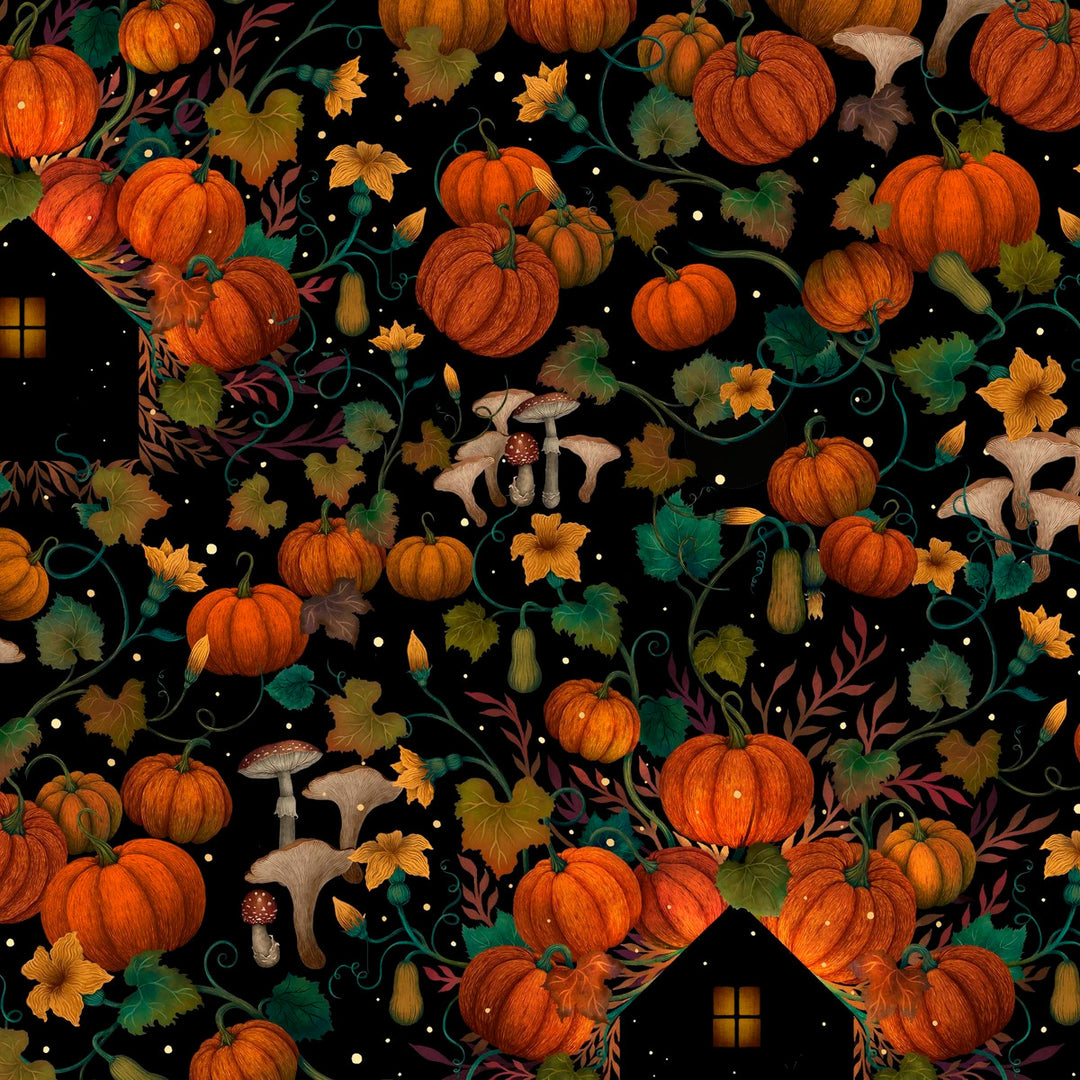 Harvest Haunt - Pumpkin House Silhouettes, Black - 4804-99