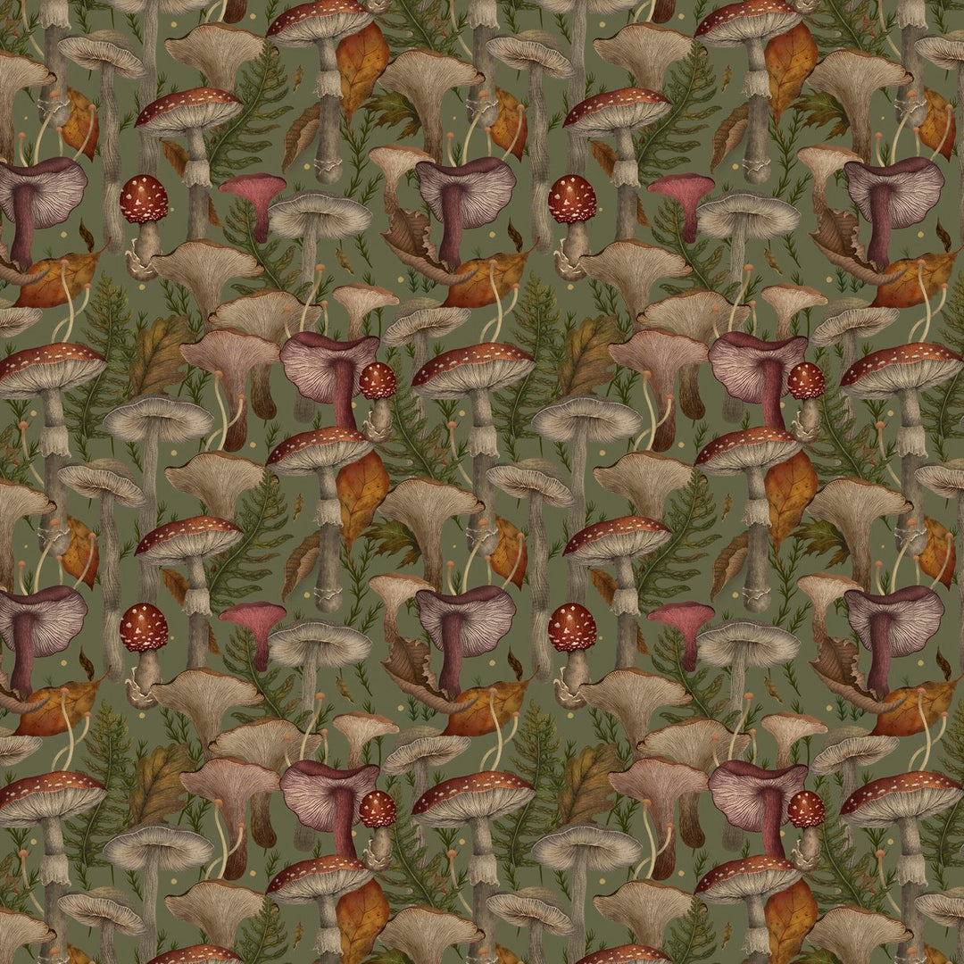 Harvest Haunt - Mushrooms, Olive Green - 4808-66
