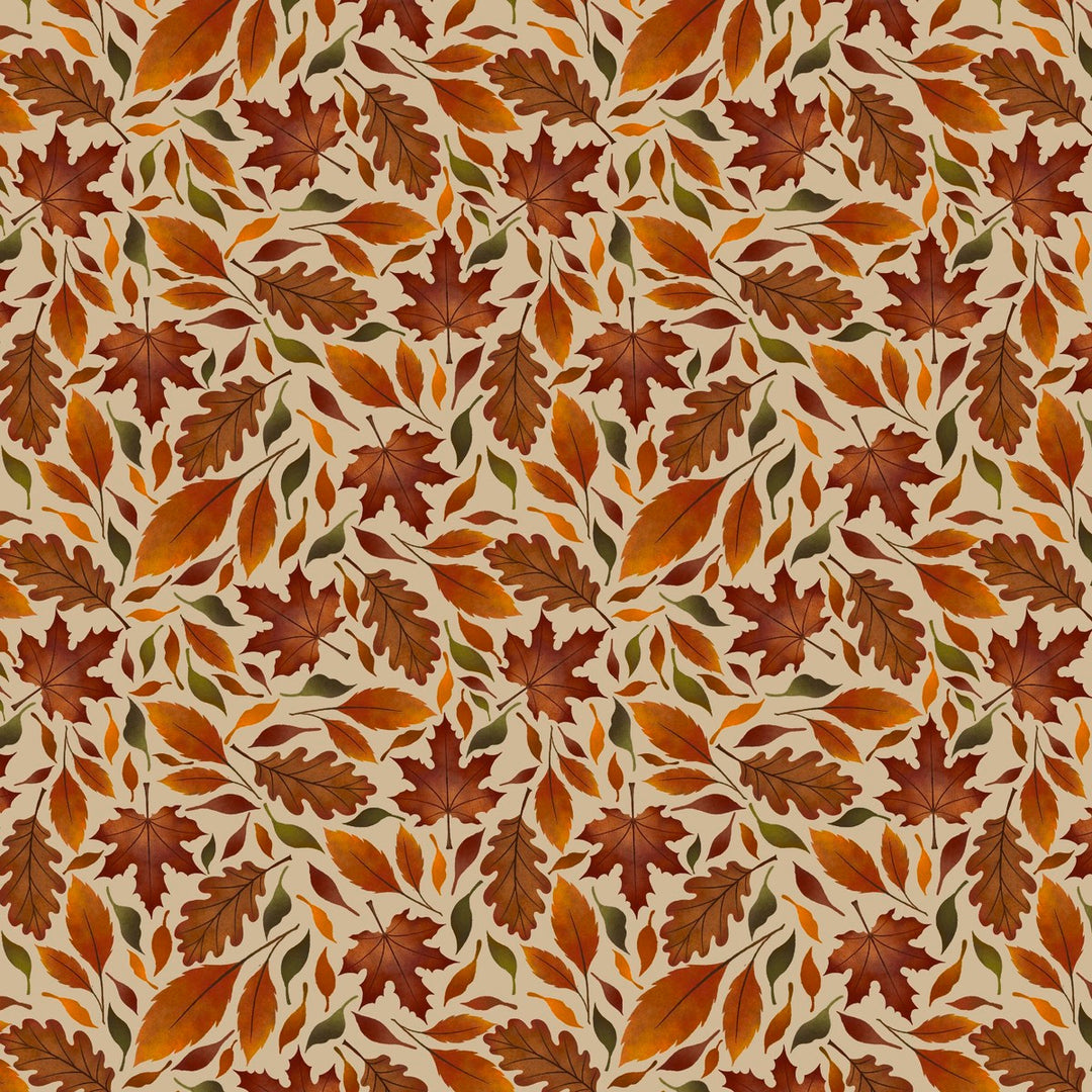 Harvest Haunt - Tossed Fall Leaves, Cream - 4810-41