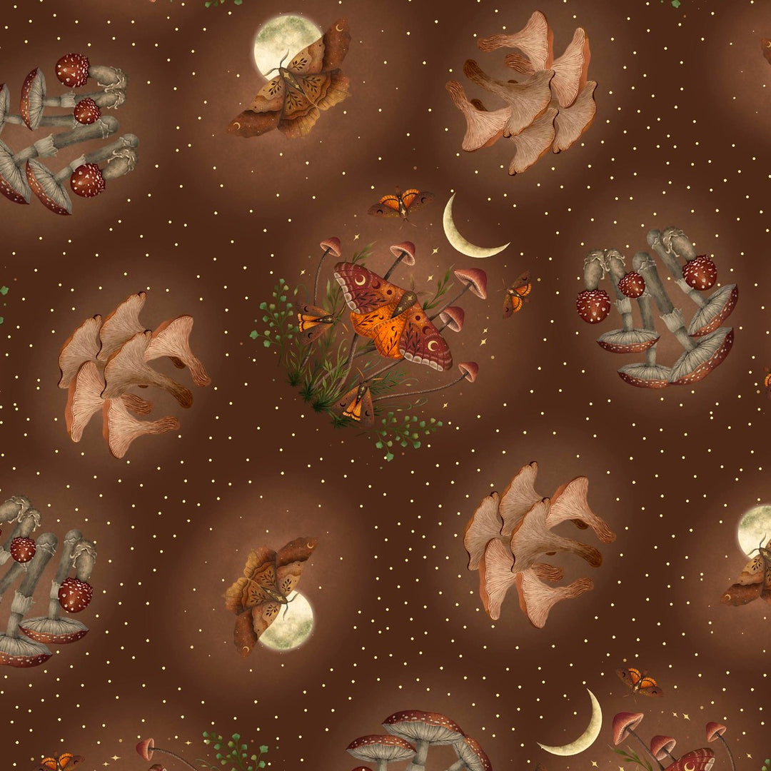 Harvest Haunt - Moths and Mushrooms, Brown - 4812-39