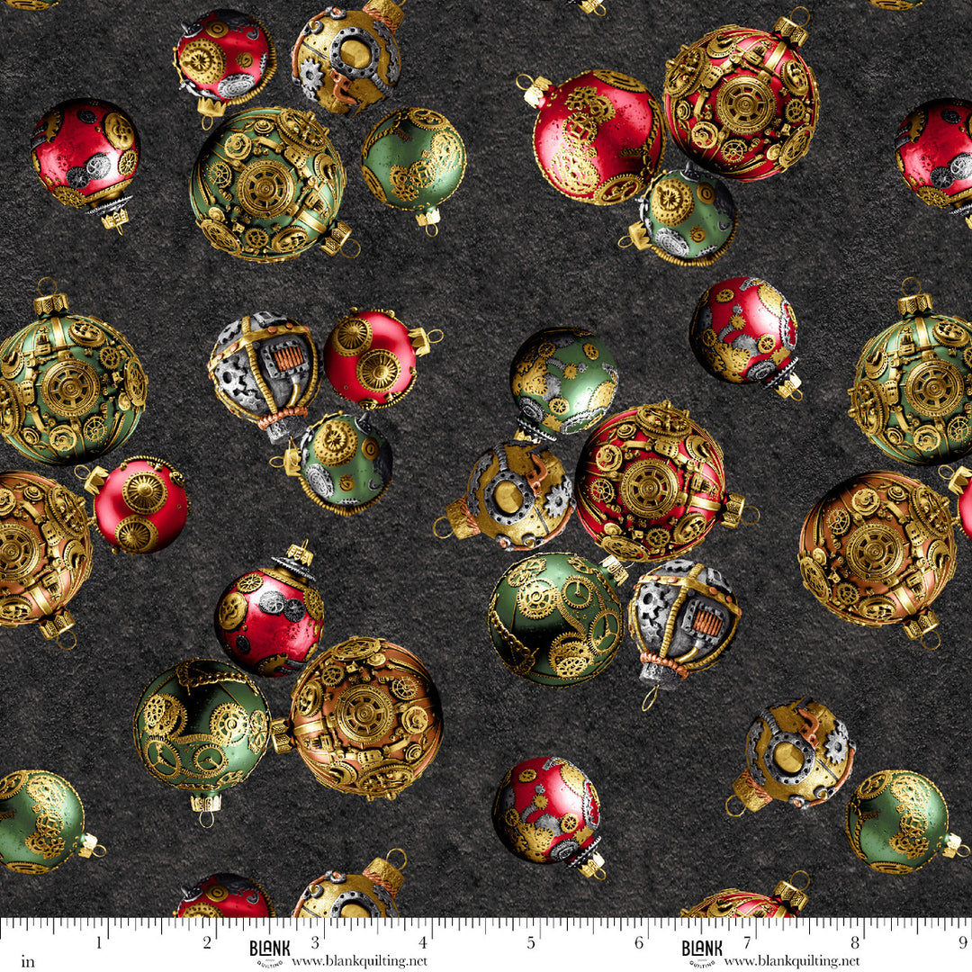 Gears & Garland - Steampunk Christmas Ornaments, Black - 4823-99