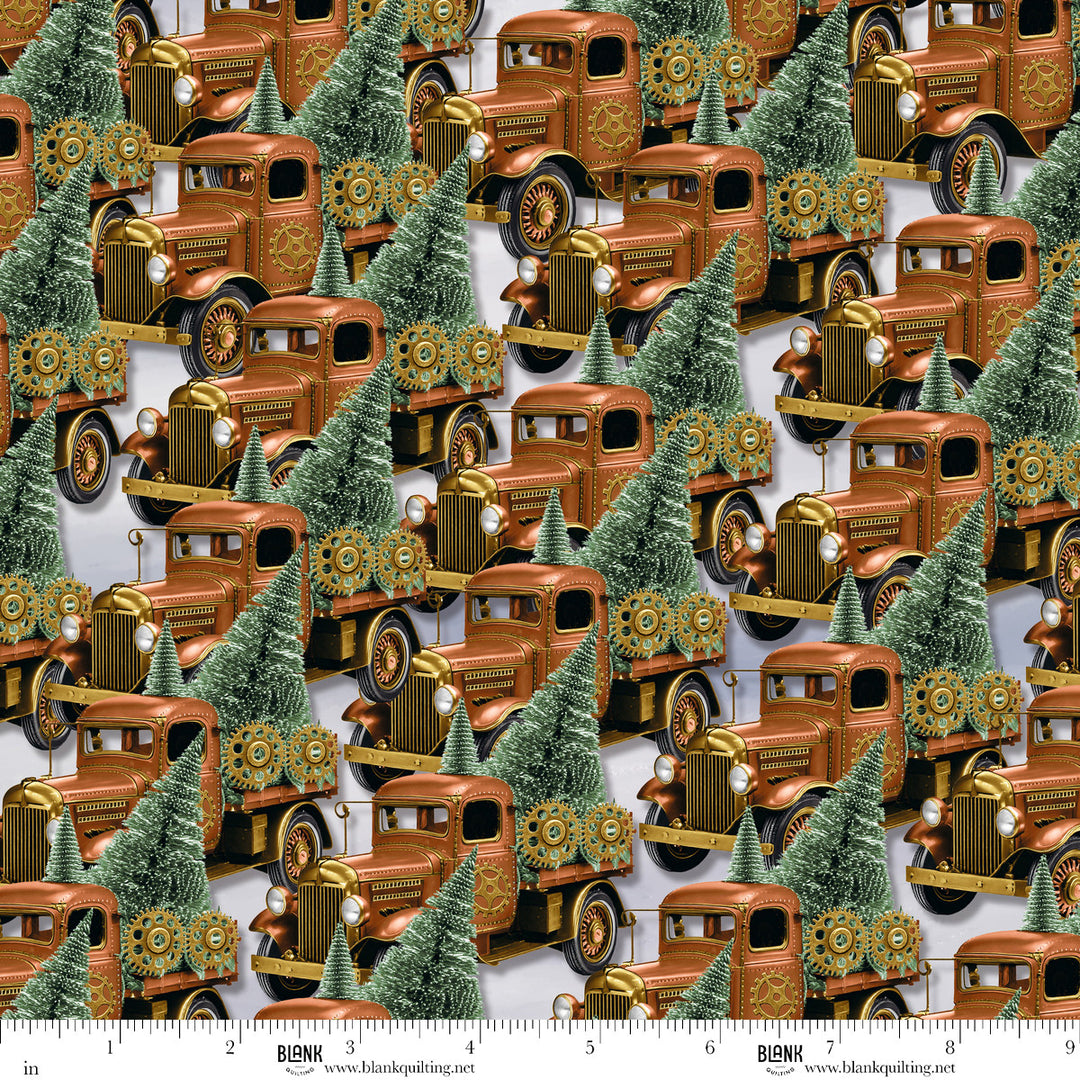 Gears & Garland - Steampunk Truck with Christmas Trees, Copper - 4828-35