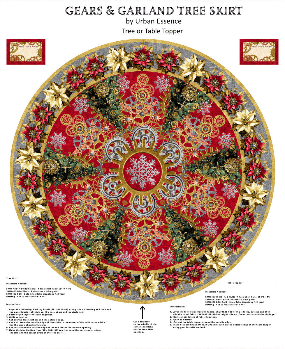 Panel 555 - Steampunk Christmas Tree Skirt