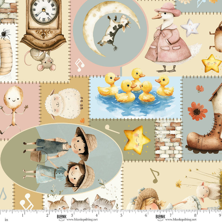 Nursery Rhyme Time - Nursery Rhyme Patchwork, Ivory - 4842-41