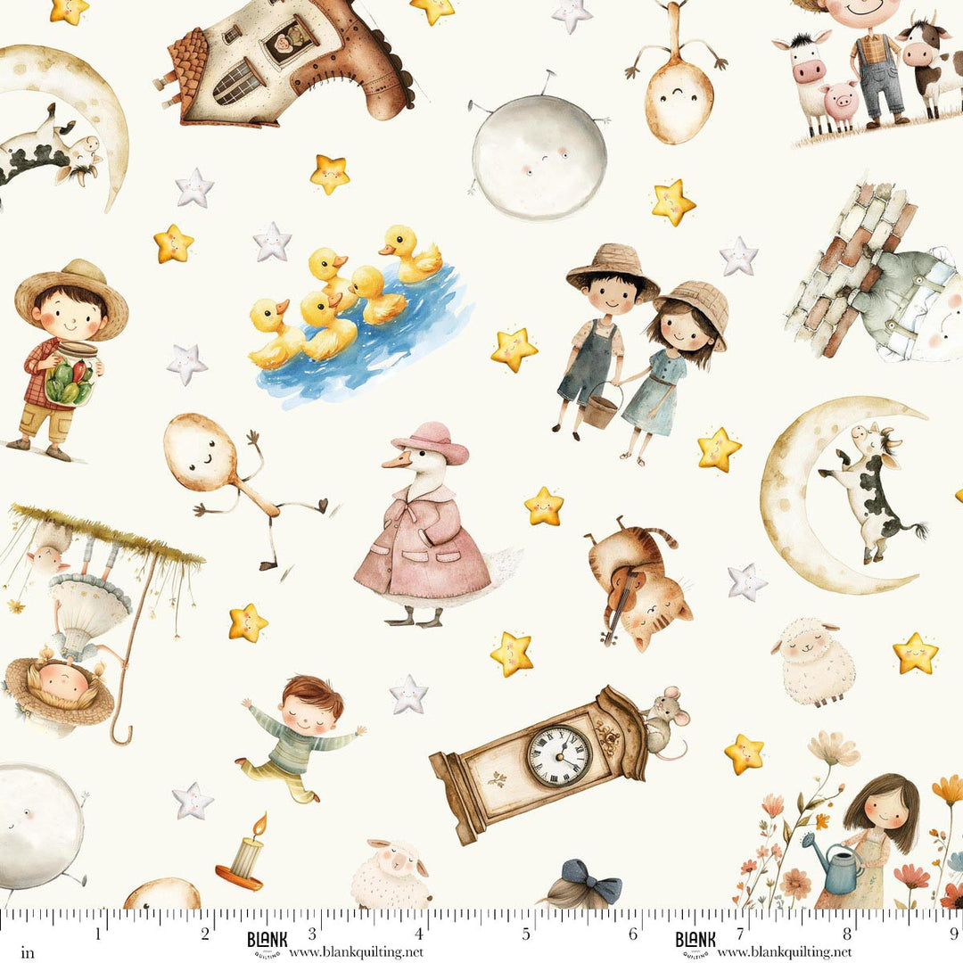 Nursery Rhyme Time - Nursery Rhyme Characters, Ivory - 4844-41