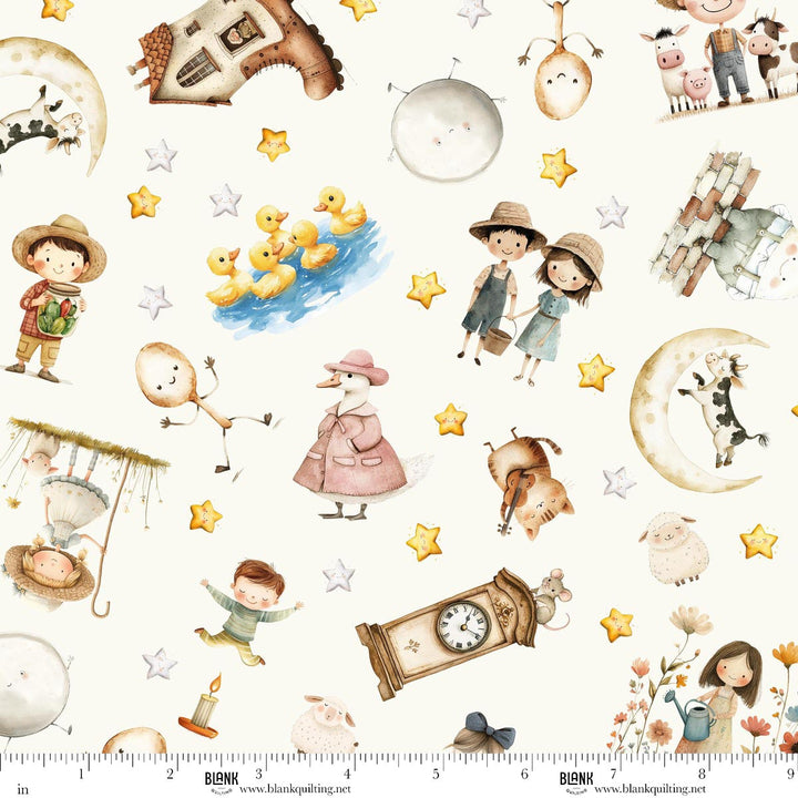 Nursery Rhyme Time - Nursery Rhyme Characters, Ivory - 4844-41