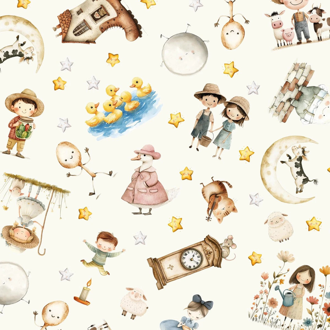 Nursery Rhyme Time - Nursery Rhyme Characters, Ivory - 4844-41