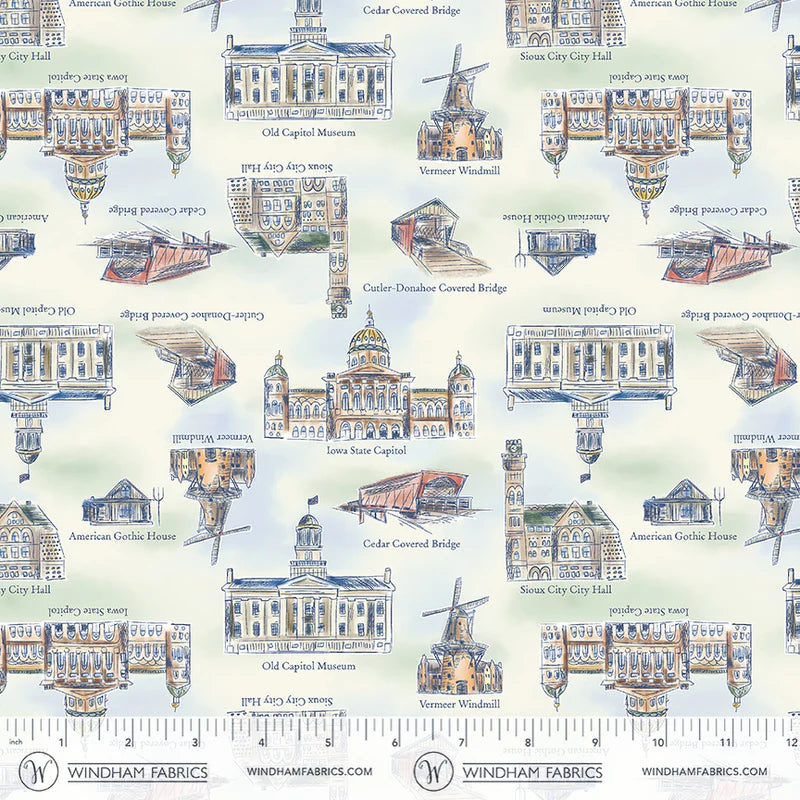 2026 All Iowa Shop Hop - Landmarks, Ivory - 55314D-2