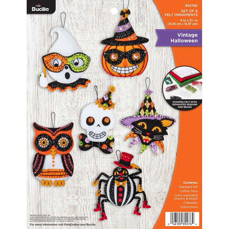 Felt Ornament - Vintage Halloween - Set of 6