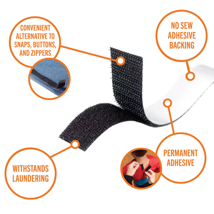VELCRO® Fastener Sticky Back Strip - Black 3/4in