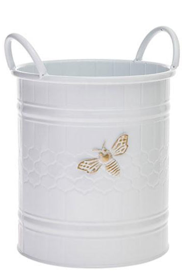 Round White Bee Bucket - Small