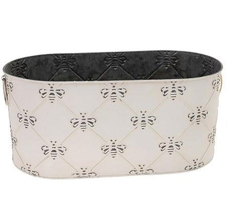 Oval Distressed Bee Bucket - Large