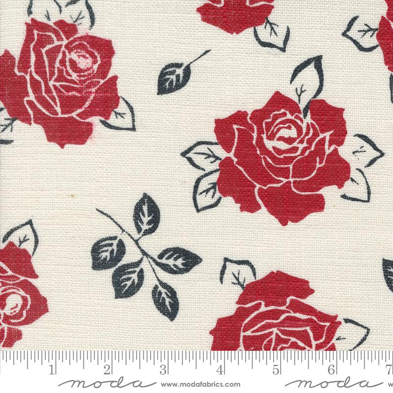 Panache - Slub Roses, White - 12219-11