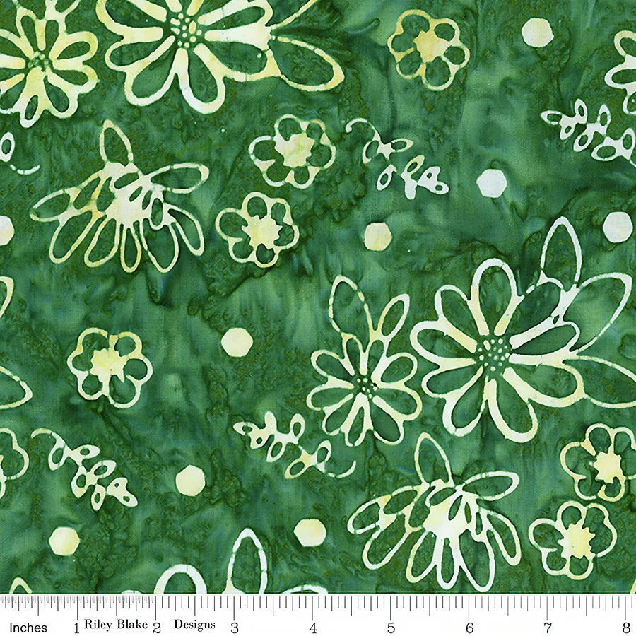 Watercolor Daisies -Daisies, Garden Party - BT23240-327- Expressions Batiks
