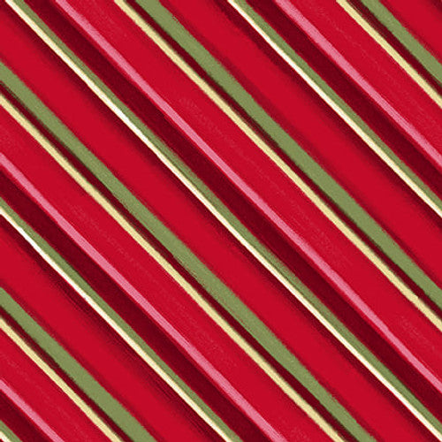 Merry Poppies - Watercolor Stripe, Red-Multi - 7769-86