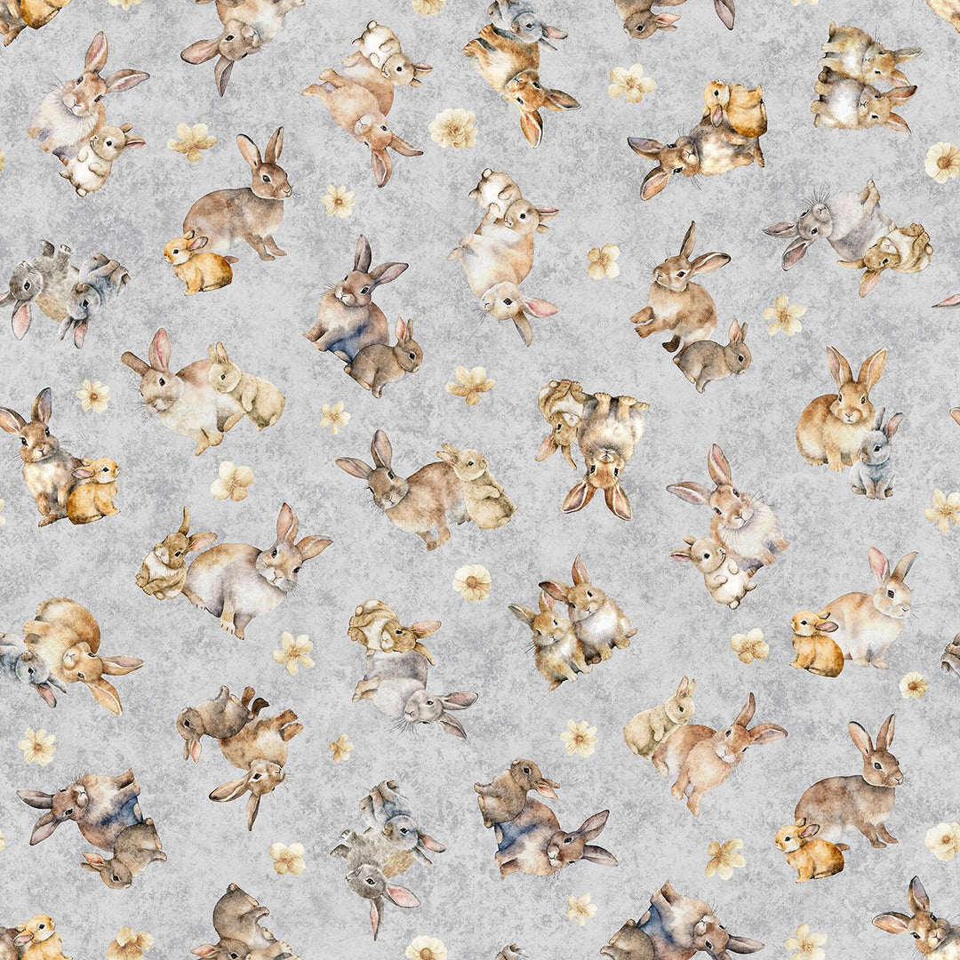 Hunny Bunny - Tossed Bunnies, Gray - 30979-K