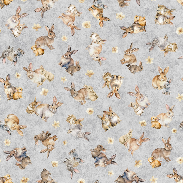 Hunny Bunny - Tossed Bunnies, Gray - 30979-K
