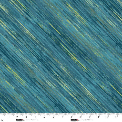 Rough Around The Edges - Sketch Stripe, Teal - 8270-11